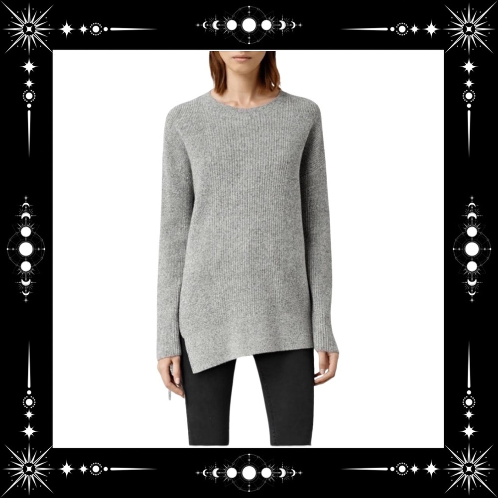 Allsaints grey tie sweater size small